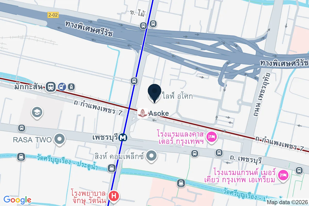 แผนที่ตำแหน่งไลฟ์ อโศก