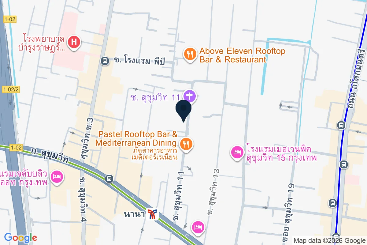 แผนที่ตำแหน่งไฮด์ สุขุมวิท 11 ใกล้BTS นานา ย่านอโศก